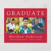 PAPER Minimalist Graduate Four Photo Announcement