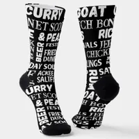 Jamaican Restaurant Chef Black Patterned Socks