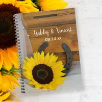 Sunflower and Horseshoe Country Western Wedding Notebook