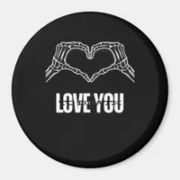 To Death Skeleton Heart Hands Classic Look Magnet