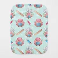 Back to School Elephant Pattern Baby Burp Cloth