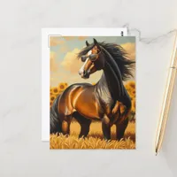 Bay Horse in Sunglasses Postcard