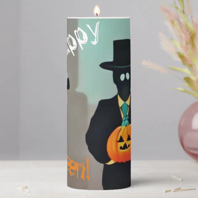 Stylish Halloween Monster Paper Sachets with Pillar Candle