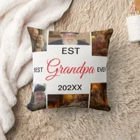 Best Grandpa Ever Photo Collage Throw Pillow