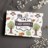 Woodland Forest Animals Cute Boy Baby Shower Guest Book