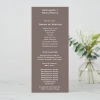 Modern Tree Bark Wedding Program