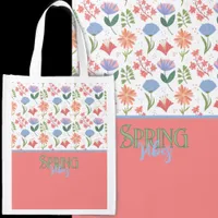 Spring Vibes Sweet Palette Little Flowers Grocery Bag