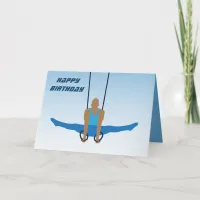 Happy Birthday Gymnastics Man on Rings Card