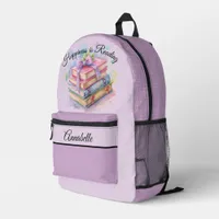 Purple 'Happiness is Reading' Trendy Backpack