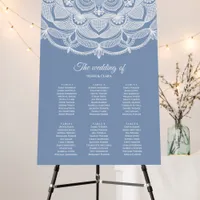 Elegant dusty blue white lace mandala classic foam board