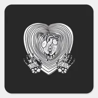Crying Heart Skeleton Hands Classic Style Square Sticker