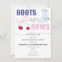 Boots or Bows Country Gender Reveal Baby Shower Invitation