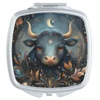 Taurus Zodiac Birth Sign Astrology Celestial Compact Mirror
