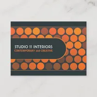 Funky Orange Dots Studio Interior Business Cards