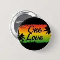 One Love Unity and Respect for Everyone Rasta Button