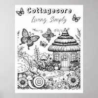 Cottagecore Villa and Butterflies | Color Me Poster