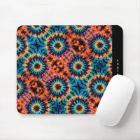 Abstract Black Blue Orange Pink Tie Dye  Mouse Pad