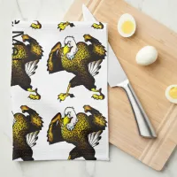 Cartoon Fighting Eagle Kitchen Towel