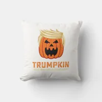 Halloween Trumpkin Funny – Spooky Parody Slogan Throw Pillow
