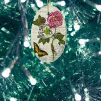 Pretty Vintage Collage Ceramic Ornament