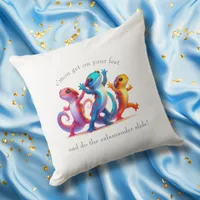 Colorful Salamanders do the Salamander Slide Throw Pillow