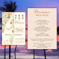 Miami Beach Map Bachelorette Weekend Itinerary Invitation