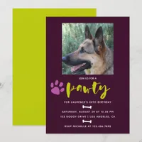 Trendy Dog or Puppy Birthday Party photo invite
