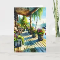 Lake House View | Happy Birthday  Card