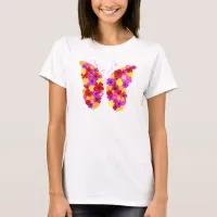 Butterfly Floral Rainbow of Colours Modern T-Shirt