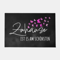 German Home Sweet Home Black Watercolor Doormat