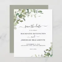 Budget Sage Green Eucalyptus Wedding Save the Date