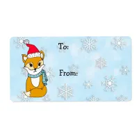 Christmas Woodland Fox To and From Label