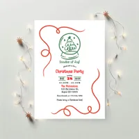Doodles of Joy! Whimsy Hand Drawn Christmas Party Invitation