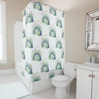 Watercolor Rainbow Pattern Shower Curtain