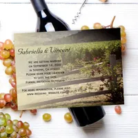 Vineyard and Rose Fence Wedding Save the Date Invitation