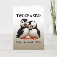 Cute Nuthin' Like Snugglin' Puffins Thank You Card