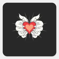 Skeleton Hands Heart Classic Aesthetic Square Sticker