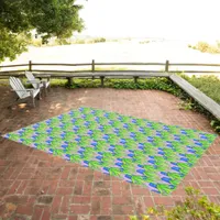 Aloe Vera Plants Pattern Monogrammed Outdoor Rug