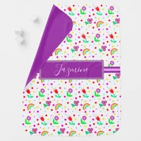 Personalized Floral Girl's New Baby  Baby Blanket