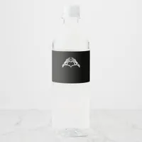Skeleton Heart And Hands Sign Water Bottle Label