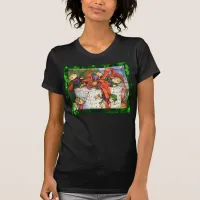 Merry Elves Wrapping Present Ladies Dark T-shirt