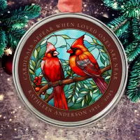 Cardinals Appear Remembrance Memorial Metal Ornament