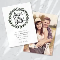 Eucalyptus Botanical Wreath Photo Wedding Save The Date