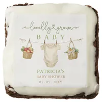 Locally Grown Baby Farmers Market Baby Shower Brownie