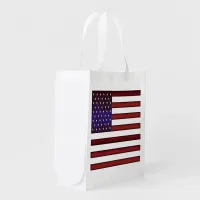 Modern Embossed American Flag Grocery Bag