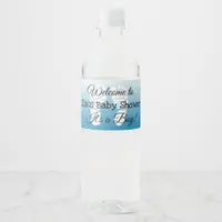 Personalized Blue Baby Shower Bottle Labels