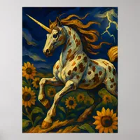 Appaloosa Unicorn in a Storm Poster
