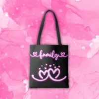 Simple Heart Family in Pink | Tote Bag