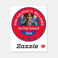 Election Photo Campaign Template Custom-Cut Vinyl  Sticker