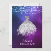 *~* Ombre Glitter Bridal Shower Gown Bridal Dress Invitation